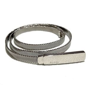 Authentic GUCCI Chain Belt, Silver, 30", narrow thin accessory women's